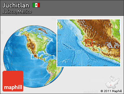 Physical Location Map of Juchitlan
