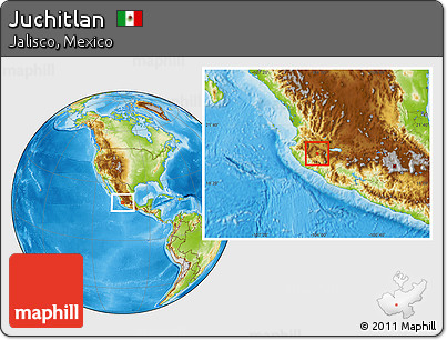 Physical Location Map of Juchitlan