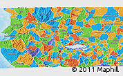Physical 3D Map of Lago, political outside