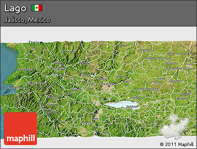 Physical 3D Map of Lago, satellite outside