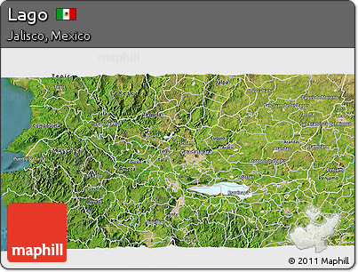 Physical 3D Map of Lago, satellite outside