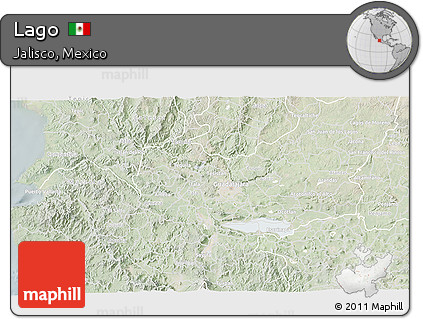 Satellite 3D Map of Lago, lighten