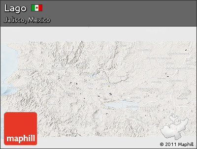 Shaded Relief 3D Map of Lago, lighten