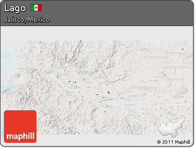 Shaded Relief 3D Map of Lago, lighten