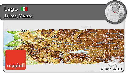 Physical Panoramic Map of Lago