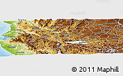 Satellite Panoramic Map of Lago, physical outside