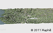 Satellite Panoramic Map of Lago, semi-desaturated