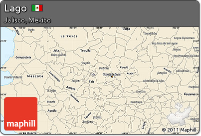 Classic Style Simple Map of Lago