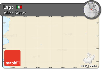 Classic Style Simple Map of Lago, single color outside
