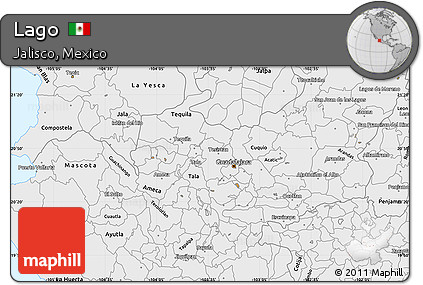 Political Simple Map of Lago, single color outside, borders and labels