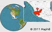 Satellite Location Map of Jalisco, highlighted country