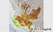 Physical Map of Jalisco, lighten, semi-desaturated