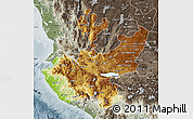 Physical Map of Jalisco, semi-desaturated