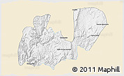 Classic Style 3D Map of Mezquitic, single color outside
