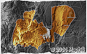 Physical 3D Map of Mezquitic, darken, desaturated