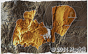 Physical 3D Map of Mezquitic, darken, semi-desaturated