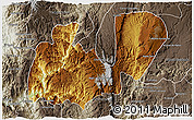 Physical 3D Map of Mezquitic, semi-desaturated