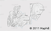 Silver Style 3D Map of Mezquitic, single color outside