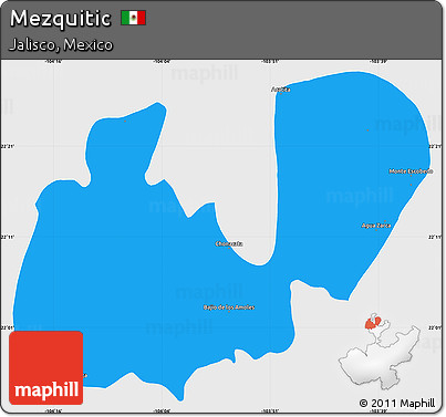 Political Simple Map of Mezquitic, single color outside