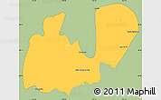 Savanna Style Simple Map of Mezquitic, single color outside