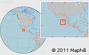 Gray Location Map of Mixtlan, within the entire country, hill shading