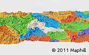 Shaded Relief Panoramic Map of Mixtlan, political outside