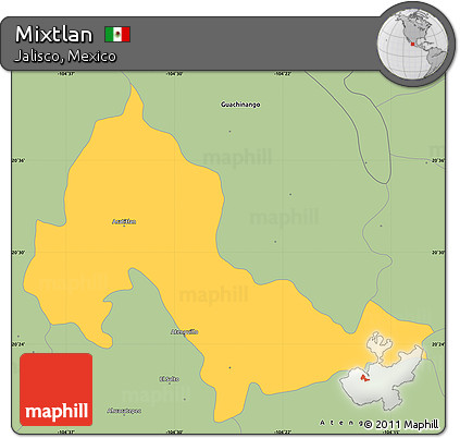 Savanna Style Simple Map of Mixtlan