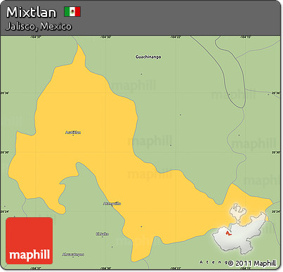 Savanna Style Simple Map of Mixtlan