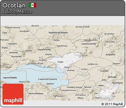 Classic Style 3D Map of Ocotlan