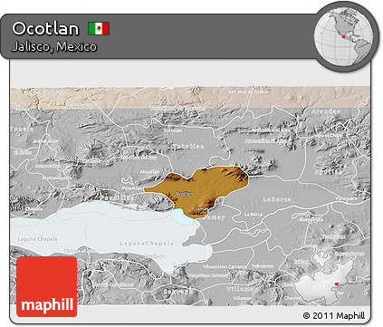Physical 3D Map of Ocotlan, lighten