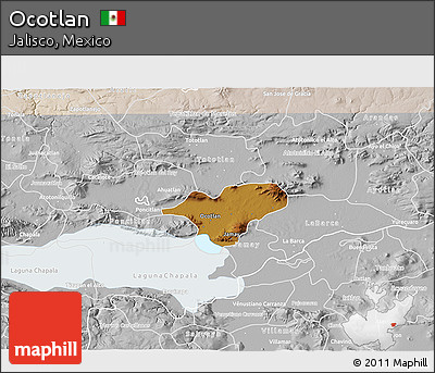 Physical 3D Map of Ocotlan, lighten