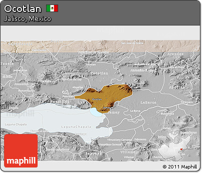Physical 3D Map of Ocotlan, lighten