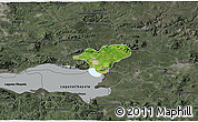 Satellite 3D Map of Ocotlan, darken, semi-desaturated