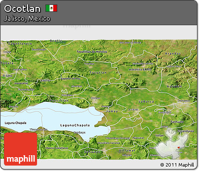 Satellite 3D Map of Ocotlan