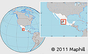 Gray Location Map of Ocotlan, highlighted country, highlighted parent region, within the entire country