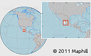 Gray Location Map of Ocotlan, highlighted parent region, within the entire country, hill shading