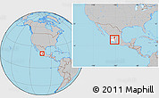 Gray Location Map of Ocotlan, highlighted parent region, within the entire country