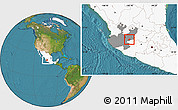 Satellite Location Map of Ocotlan, highlighted country, highlighted parent region