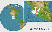 Satellite Location Map of Ocotlan, highlighted parent region