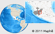 Shaded Relief Location Map of Ocotlan, highlighted country, highlighted parent region