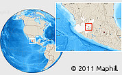 Shaded Relief Location Map of Ocotlan, highlighted parent region