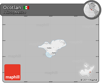 Gray Map of Ocotlan, single color outside