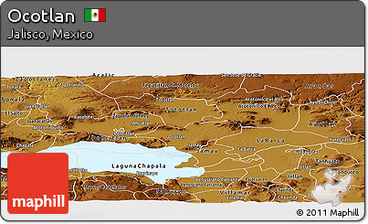 Physical Panoramic Map of Ocotlan
