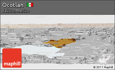 Physical Panoramic Map of Ocotlan, lighten