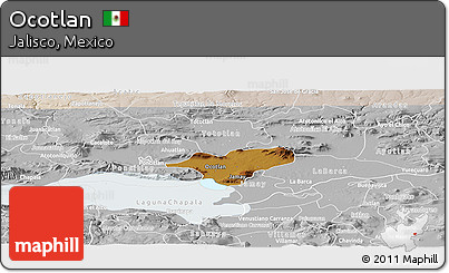 Physical Panoramic Map of Ocotlan, lighten