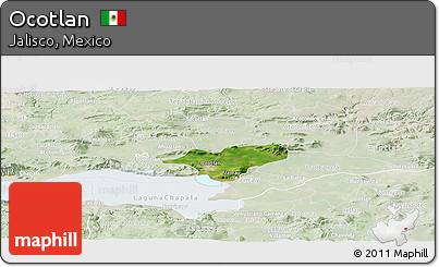 Satellite Panoramic Map of Ocotlan, lighten
