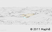 Shaded Relief Panoramic Map of Ocotlan, lighten, desaturated
