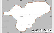 Gray Simple Map of Ocotlan, cropped outside