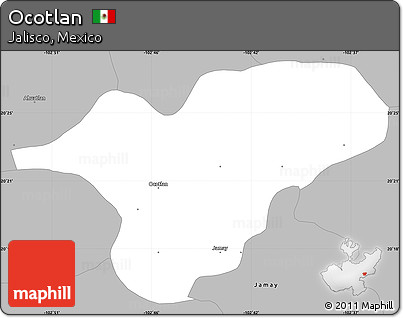 Gray Simple Map of Ocotlan