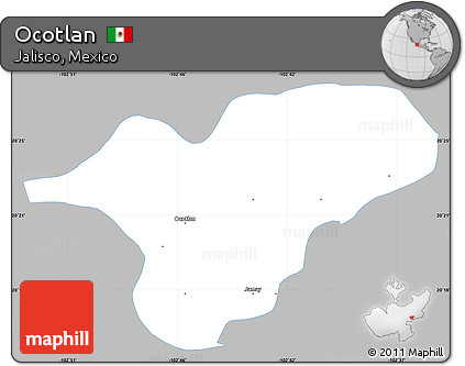 Gray Simple Map of Ocotlan, single color outside